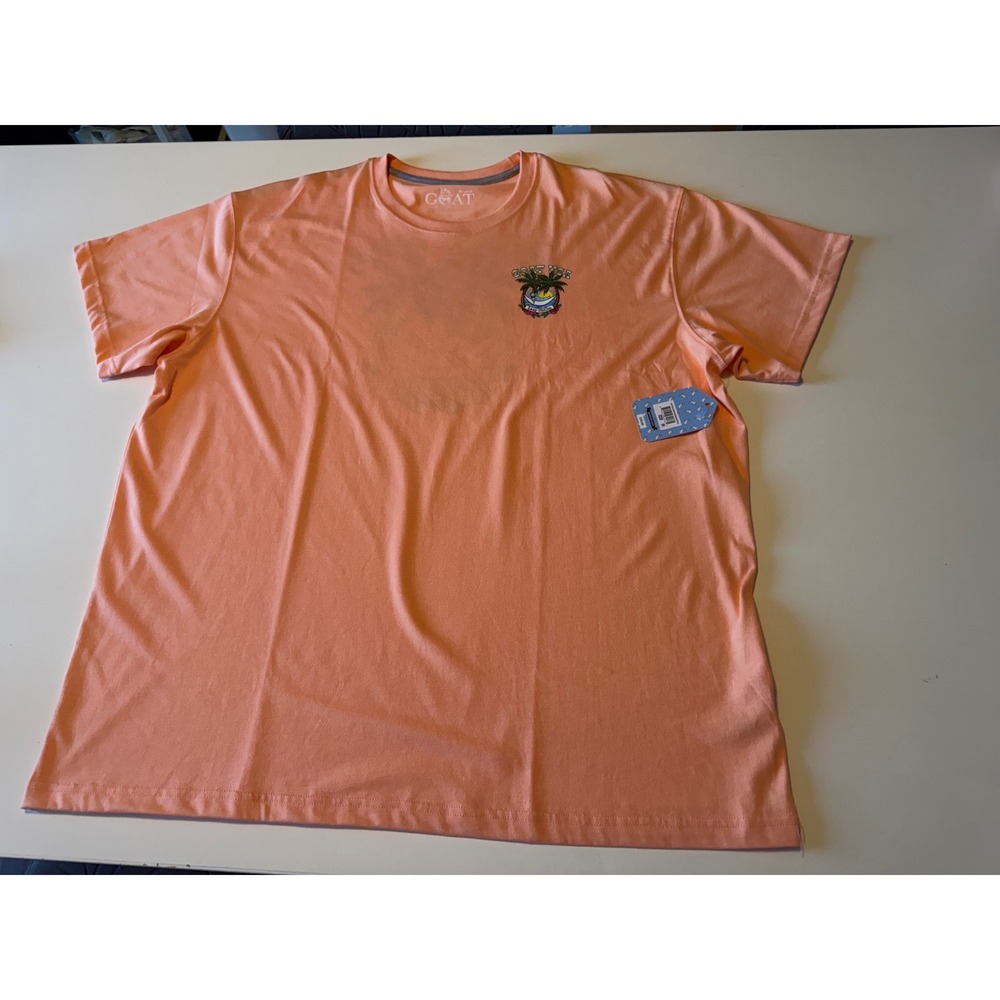 GOAT USA Mens Lazy Chillin Graphic T-Shirt Peach Coral XXL NWT
